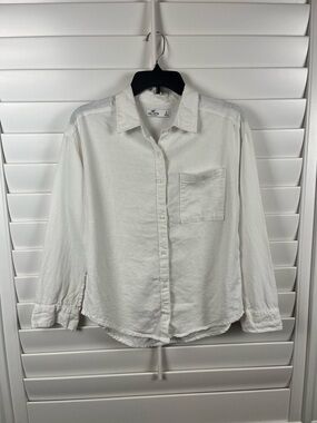 Abercrombie&Fitch White Button Shirt Size S Minimalist Style Euro Summer coastal